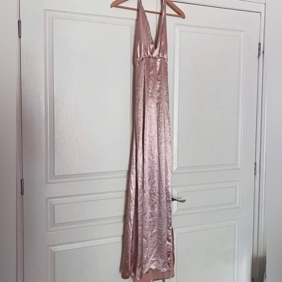 Criss Cross Tie Backless Wrap Hem Satin Cami Dress - Picture 4 of 4